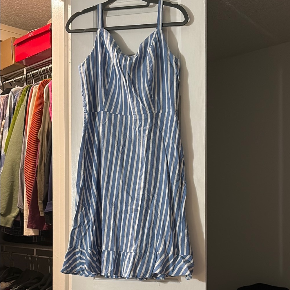 Old Navy Blue and White Striped Mini Dress